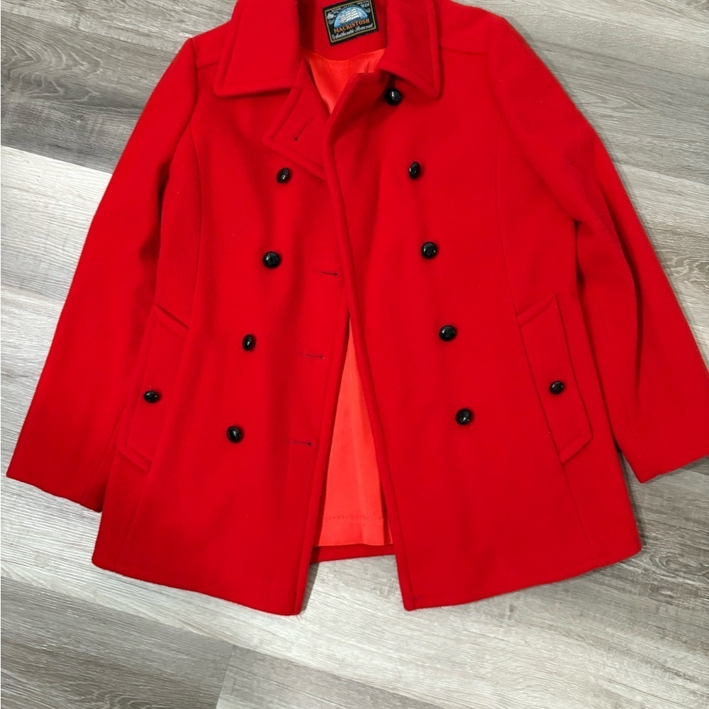 Vintage Mackintosh Red Double-Breasted Peacoat.